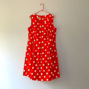 Dress Barn Vintage Inspired Orange Polka Dot Dress